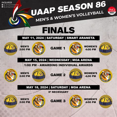 uaap volleyball season 86 schedule men's
